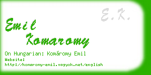 emil komaromy business card